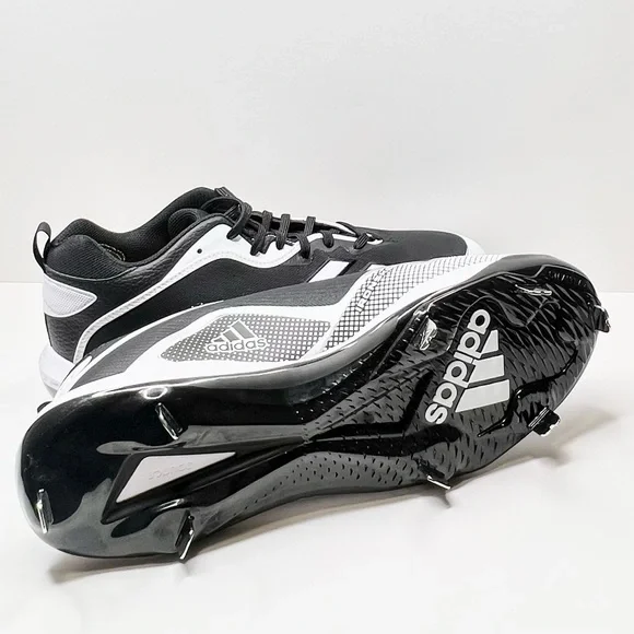 Adidas Men’s Icon 6 Bounce Metal Cleats Black/White Size 13.5 - Picture 9 of 9